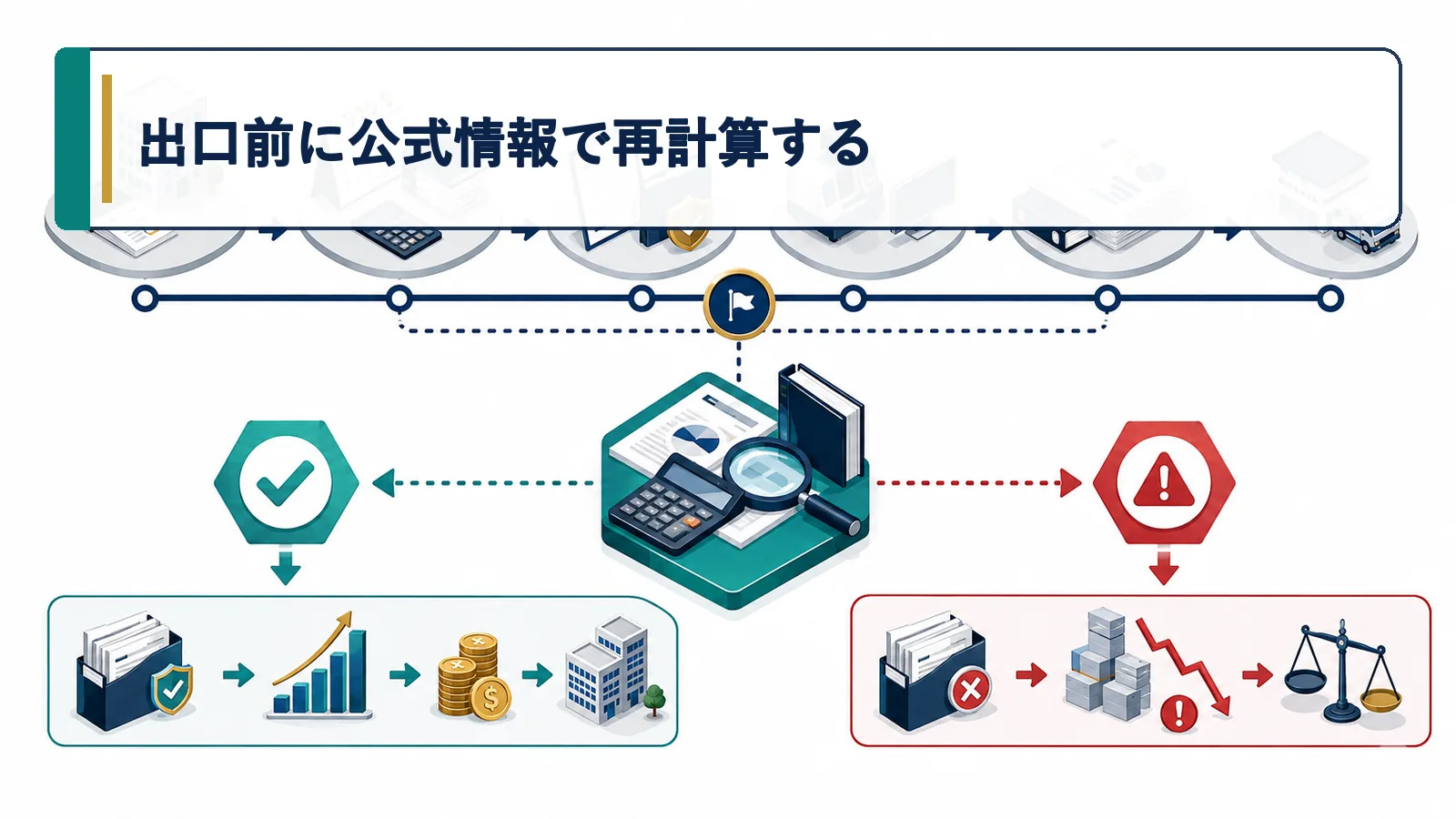 出口前に公式情報で再計算する