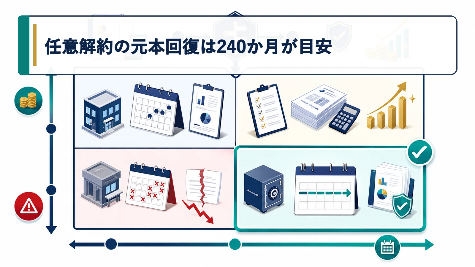 任意解約の元本回復は240か月が目安
