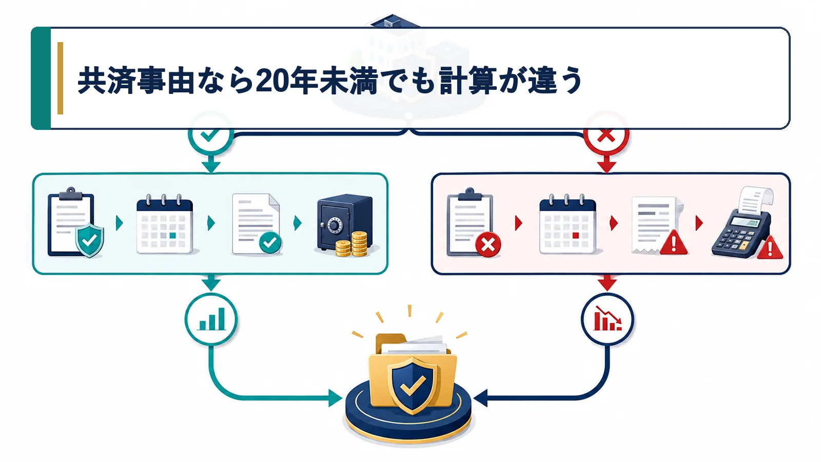 共済事由なら20年未満でも計算が違う