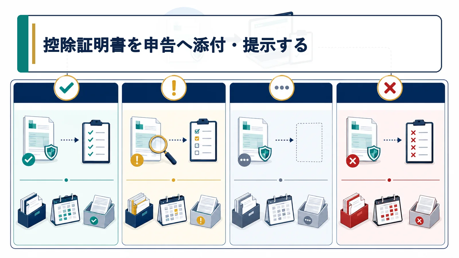 控除証明書を申告へ添付・提示する