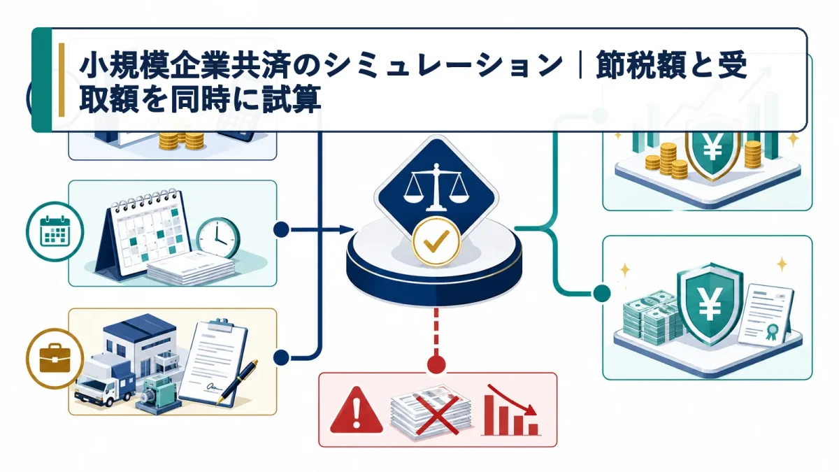 小規模企業共済のシミュレーション｜節税額と受取額を同時に試算