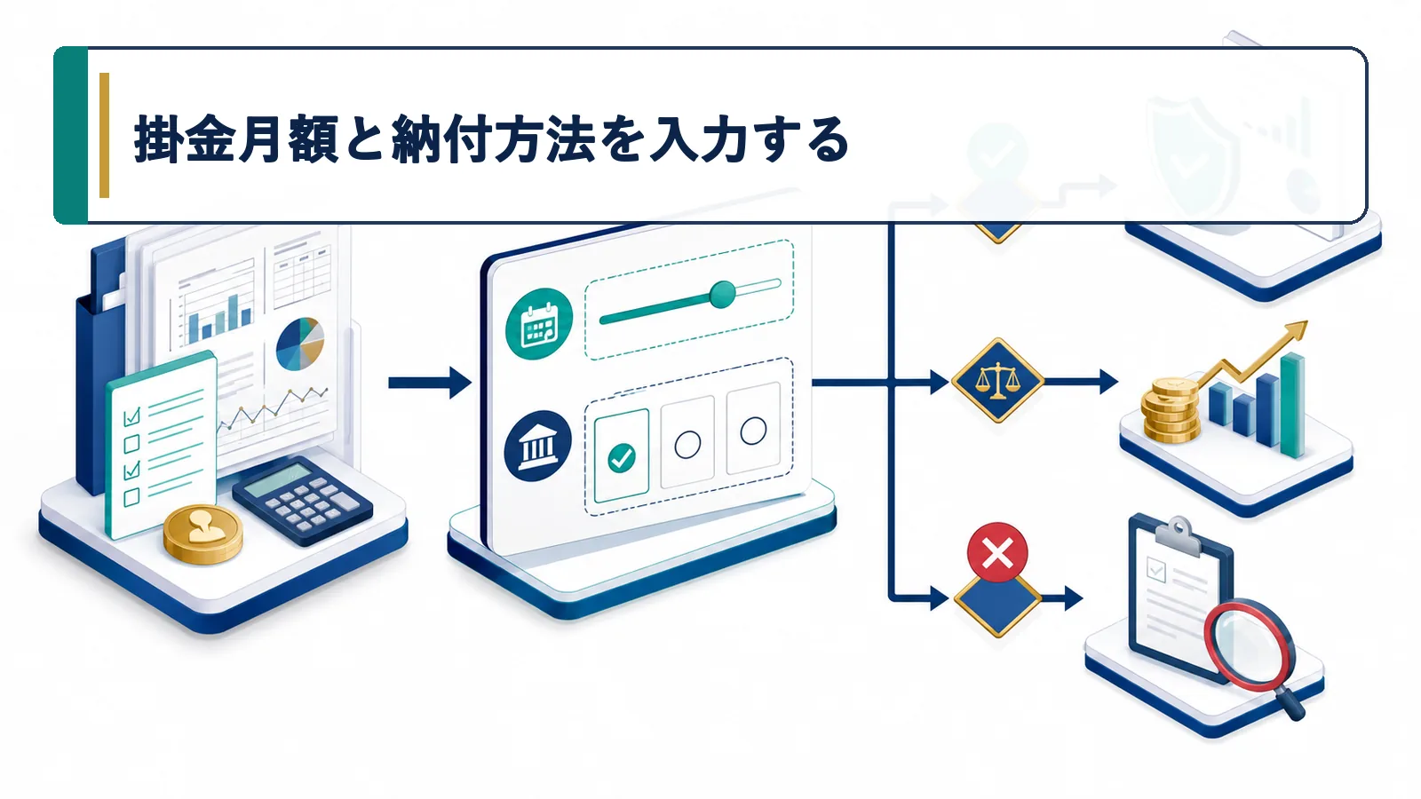 掛金月額と納付方法を入力する