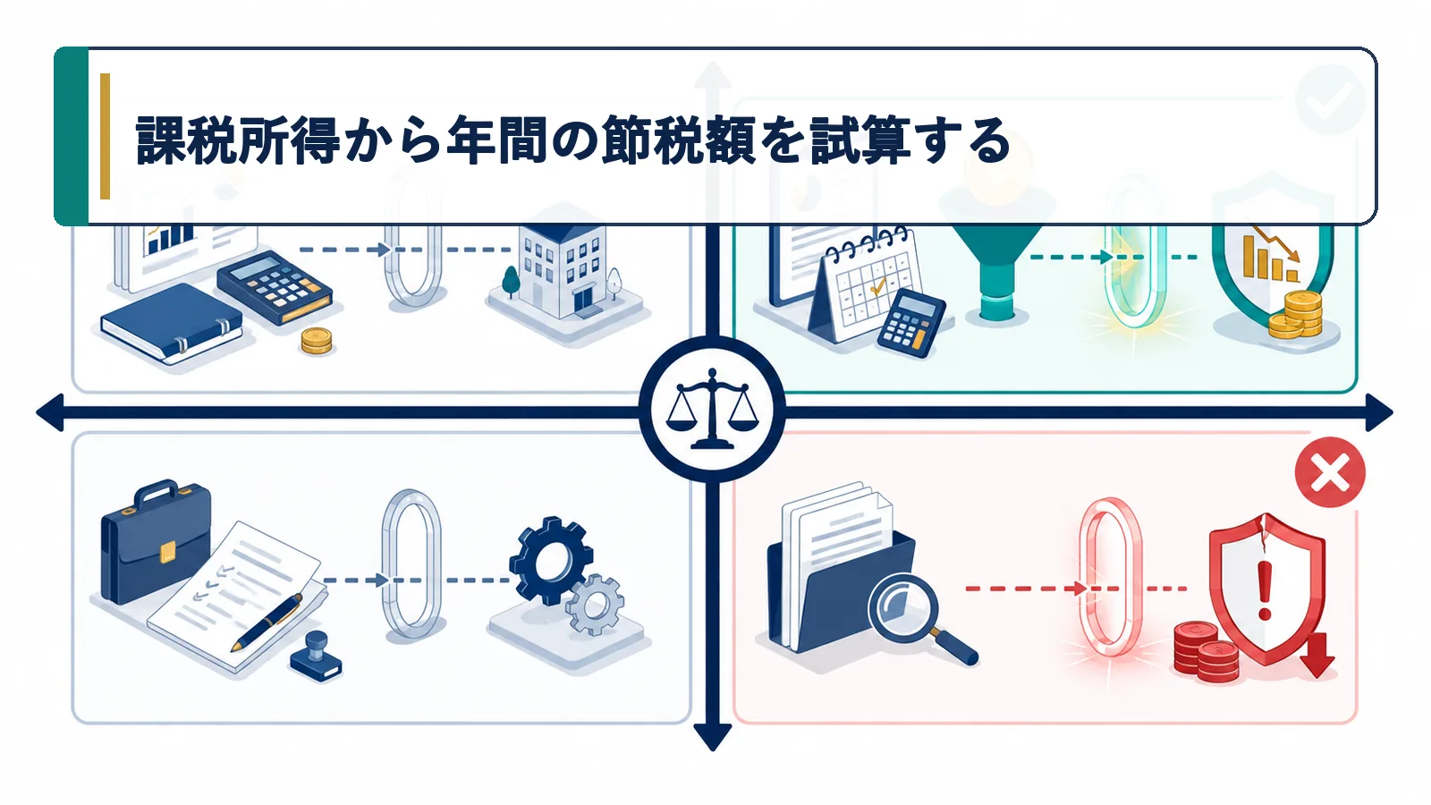 課税所得から年間の節税額を試算する