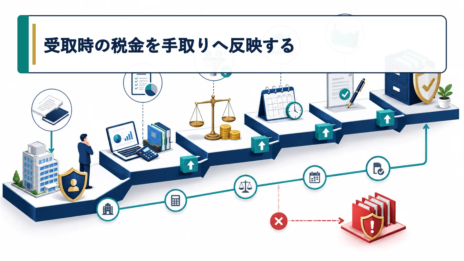 受取時の税金を手取りへ反映する