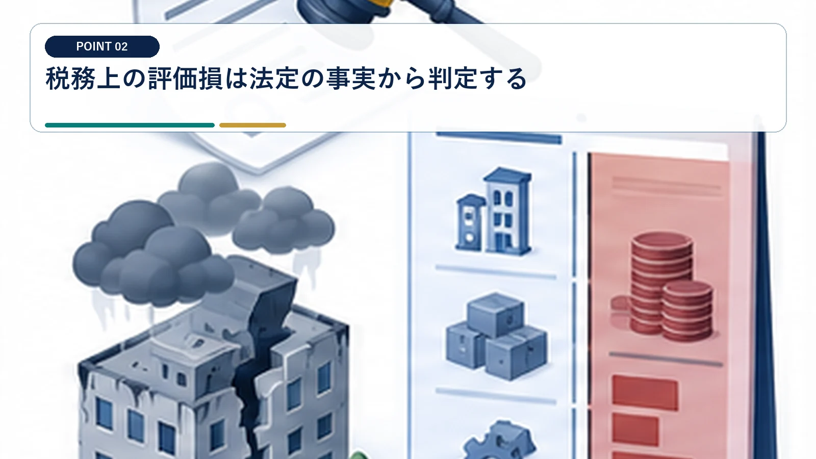 税務上の評価損は法定の事実から判定する