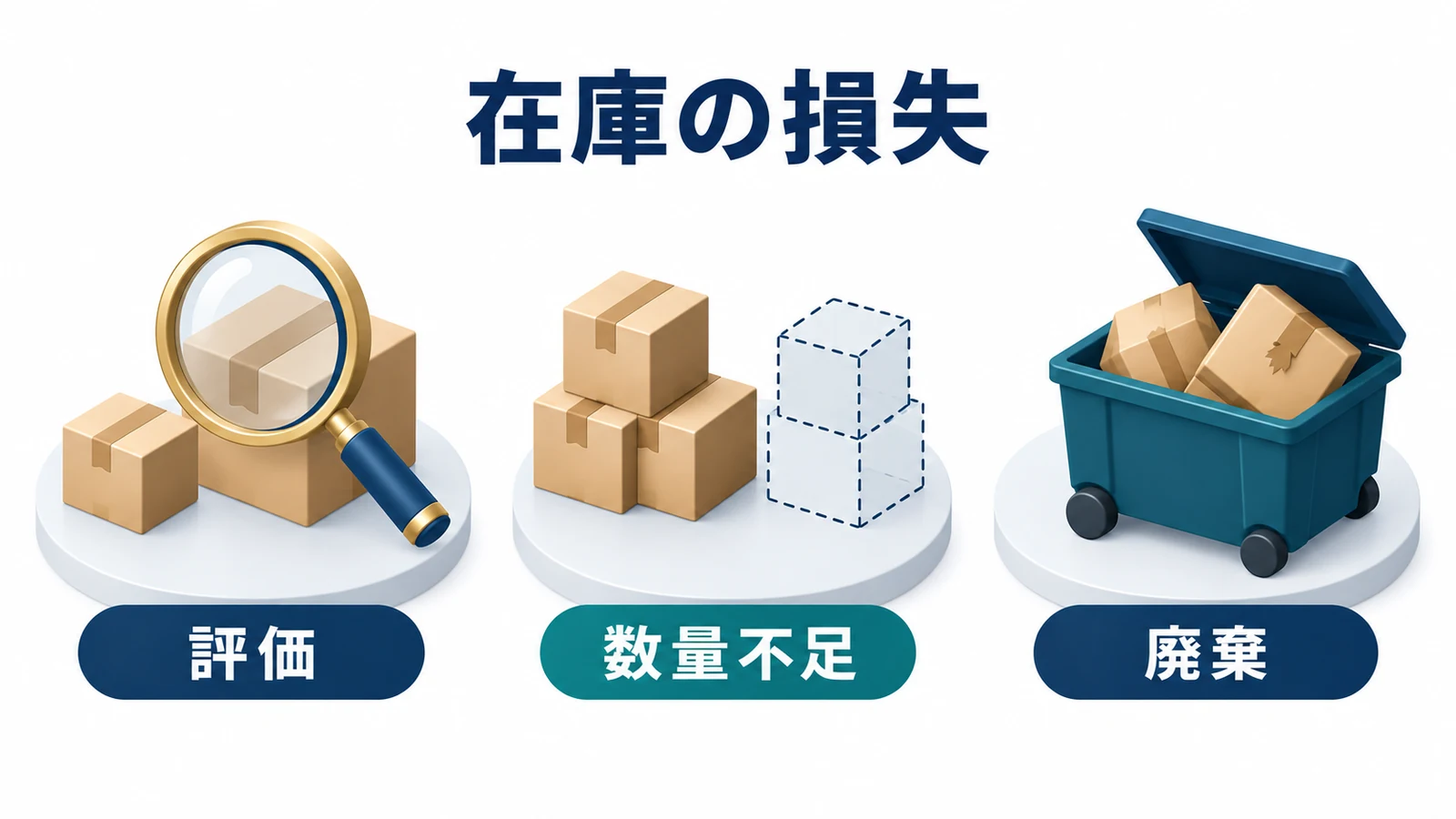 在庫の評価損と数量不足と廃棄の違い