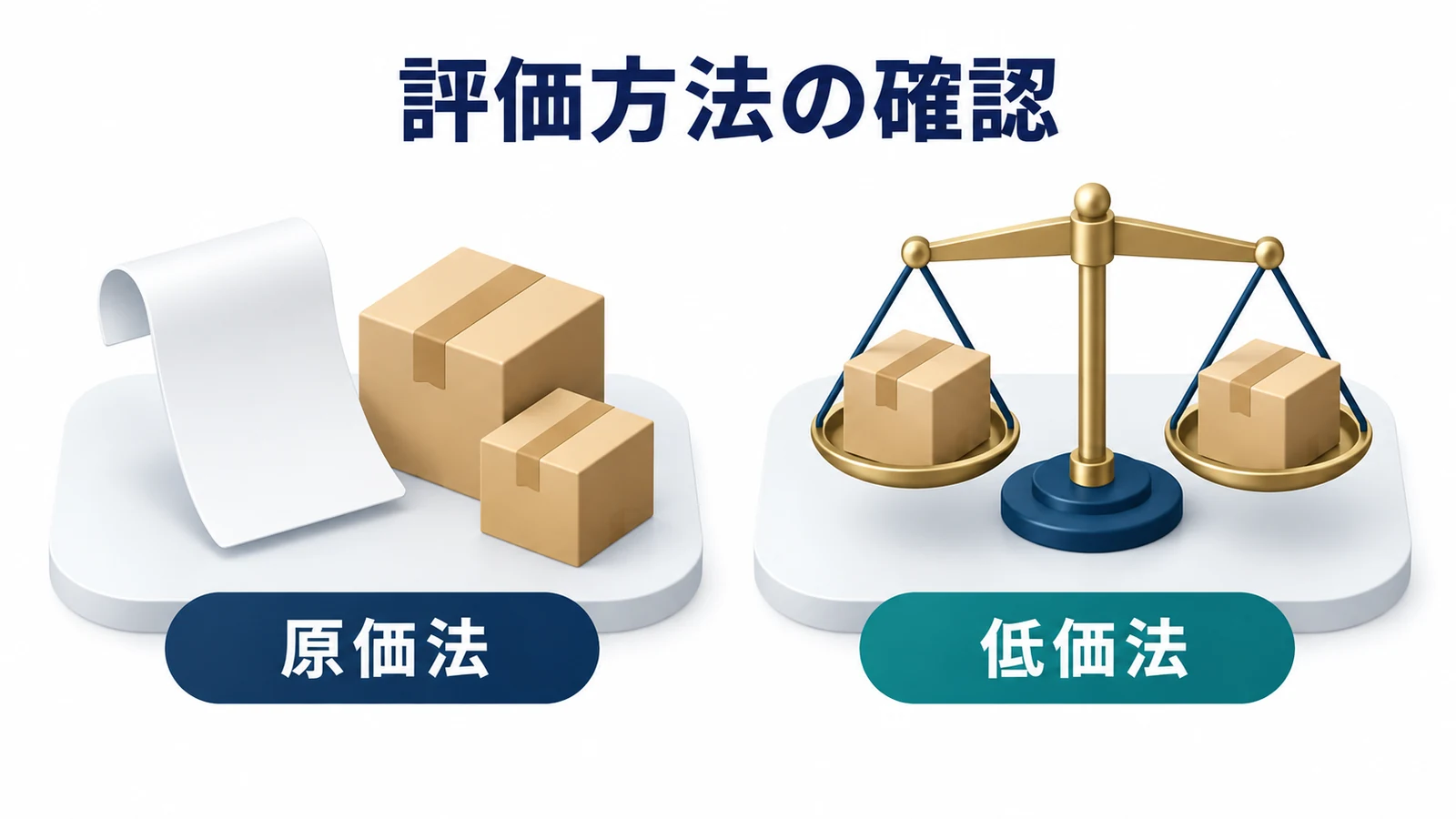 原価法と低価法による棚卸資産評価