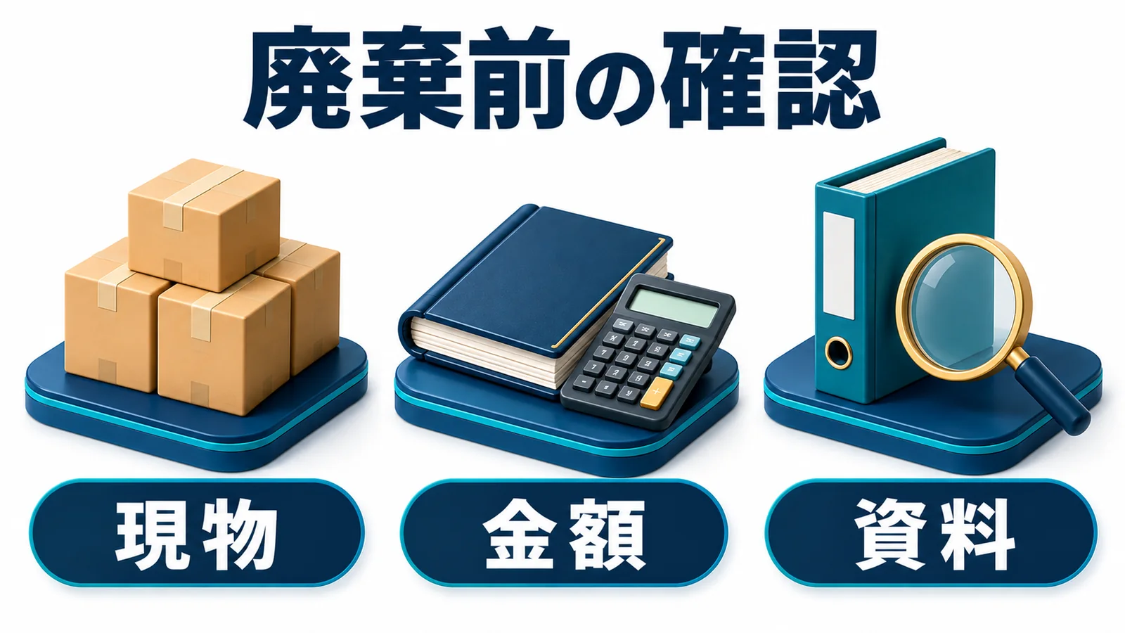 廃棄前に現物と金額と資料を確認
