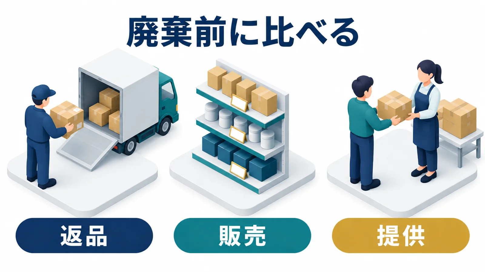 安全性と契約を確認したうえで返品と販売と提供を比べる