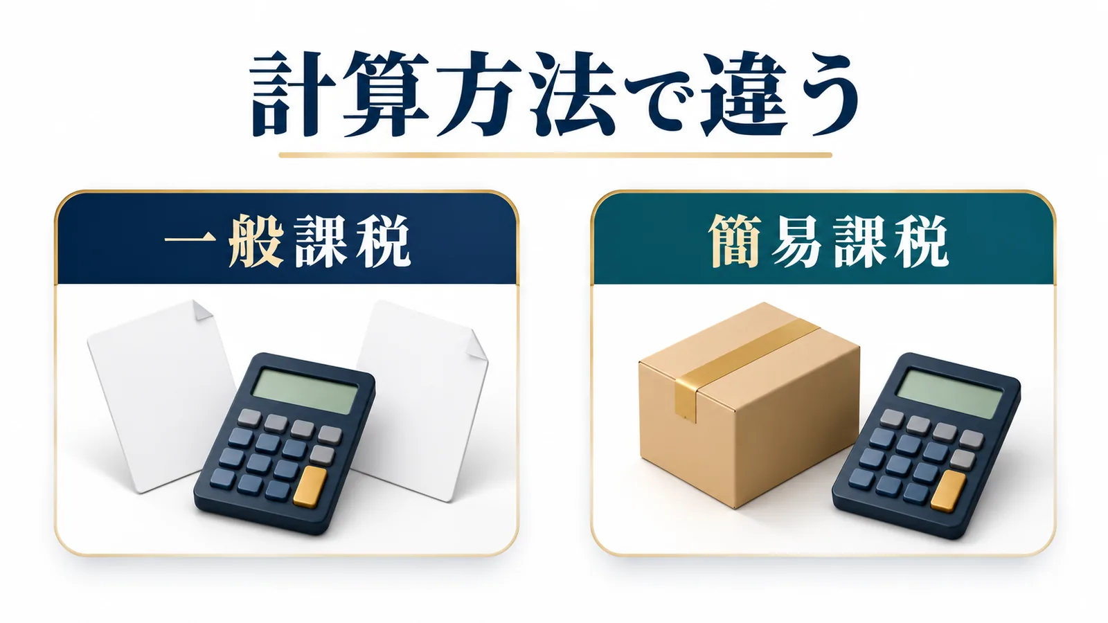 一般課税と簡易課税は仕入控除税額の計算方法が違う