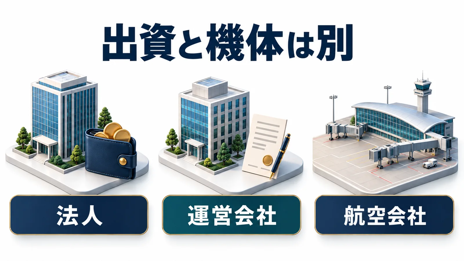 法人が営業者へ出資する匿名組合型と航空会社の関係