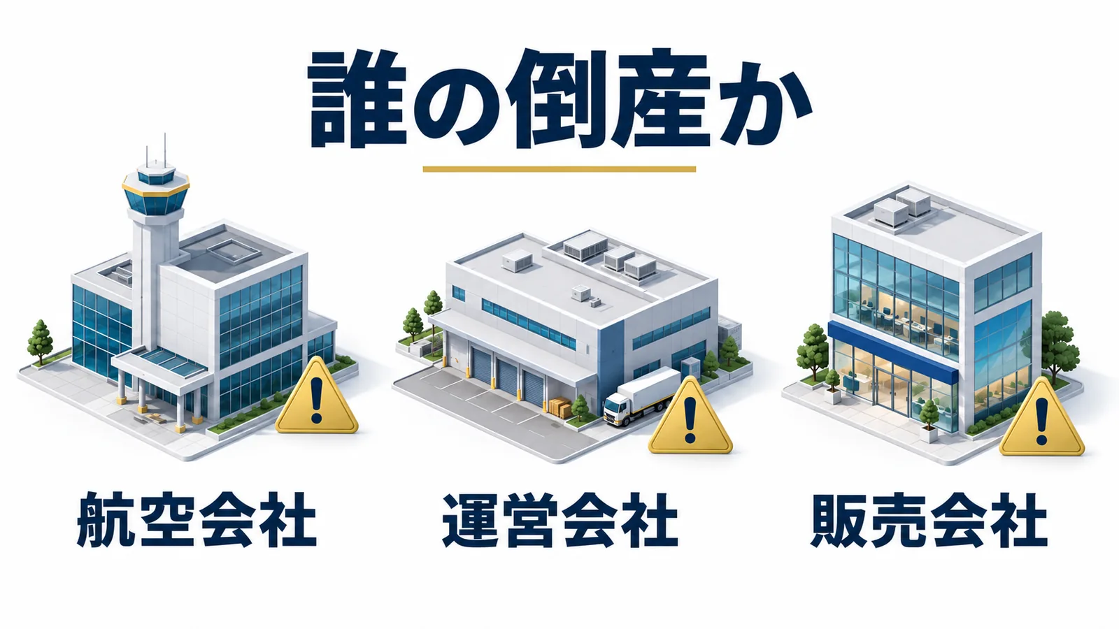航空会社と運営会社と販売会社で分ける倒産の影響