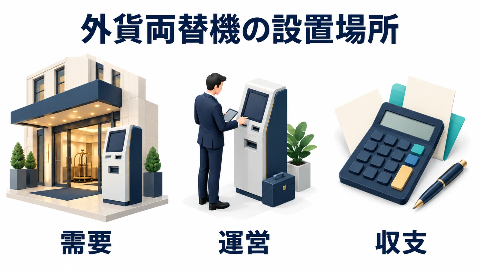 外貨両替機の設置場所:需要・運営・収支
