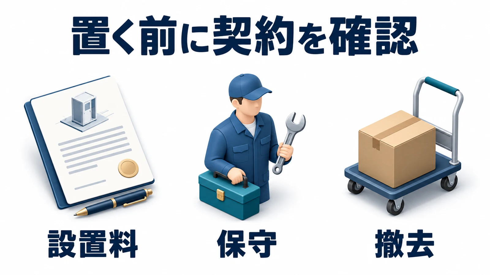 置く前に契約を確認:設置料・保守・撤去