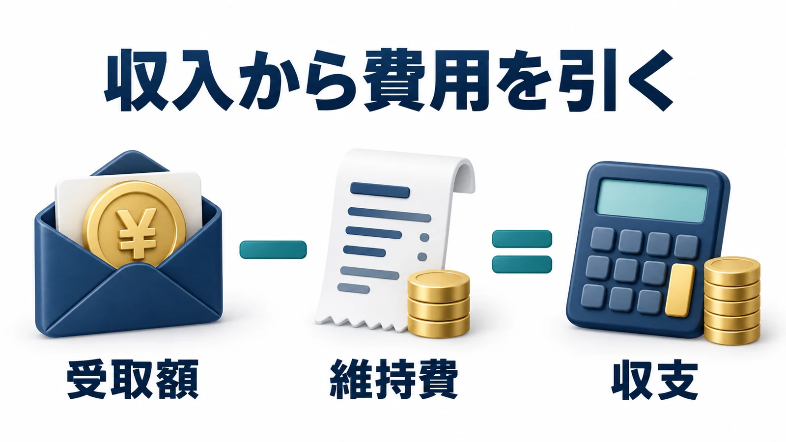 収入から費用を引く:受取額・維持費・収支