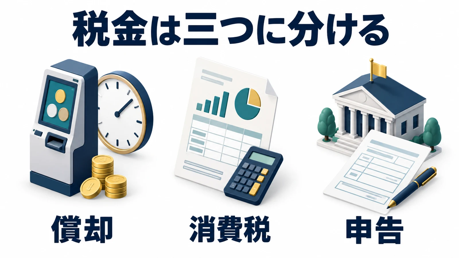 税金は三つに分ける:償却・消費税・申告