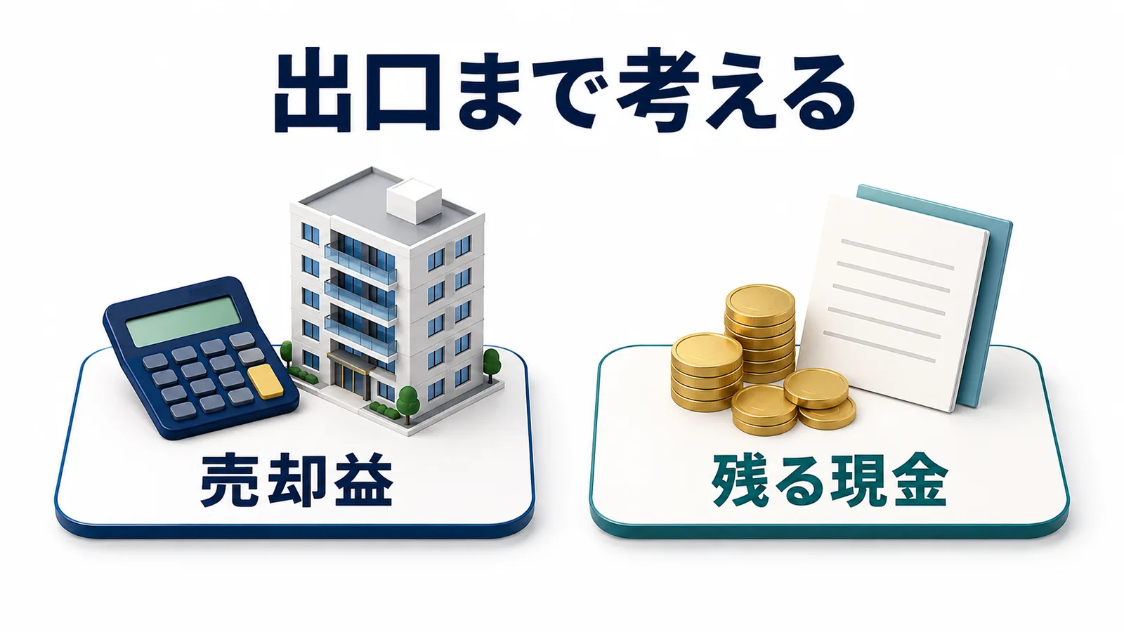 売却益と売却後に残る現金を別に計算する