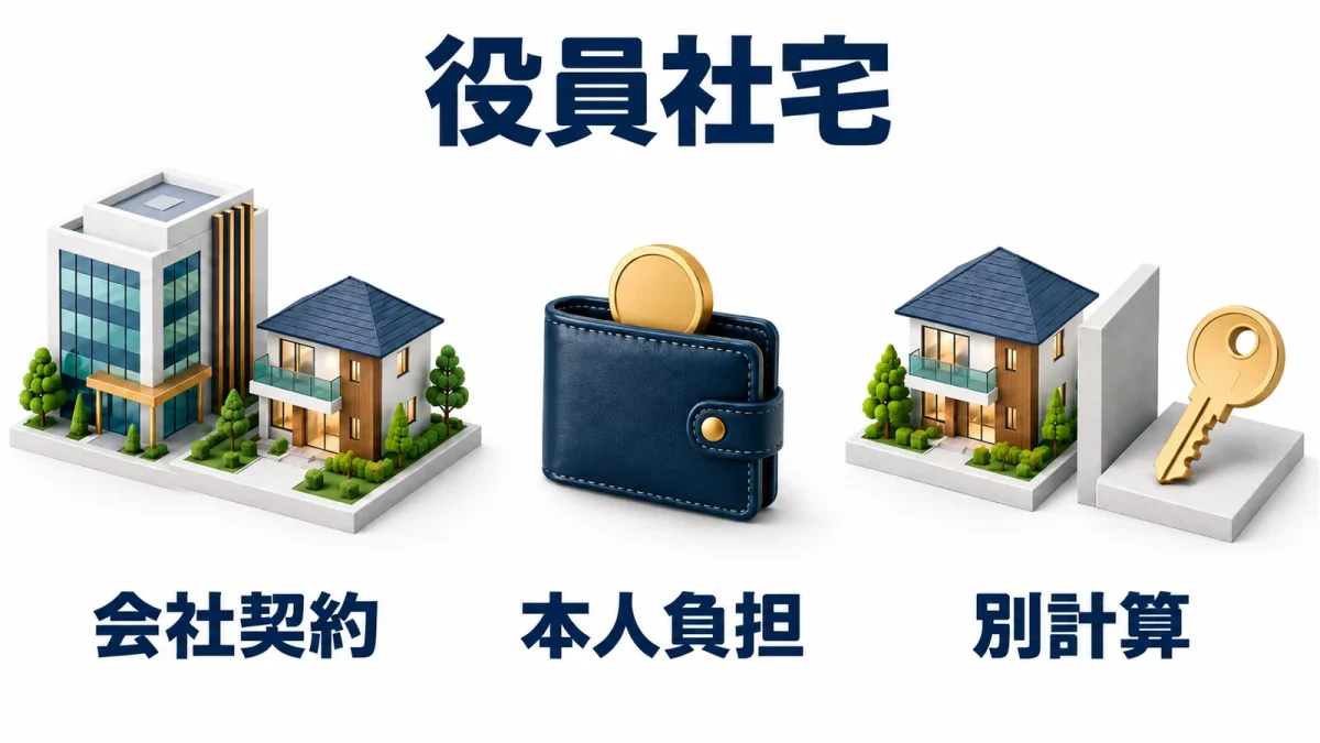 役員社宅：会社契約・本人負担・別計算