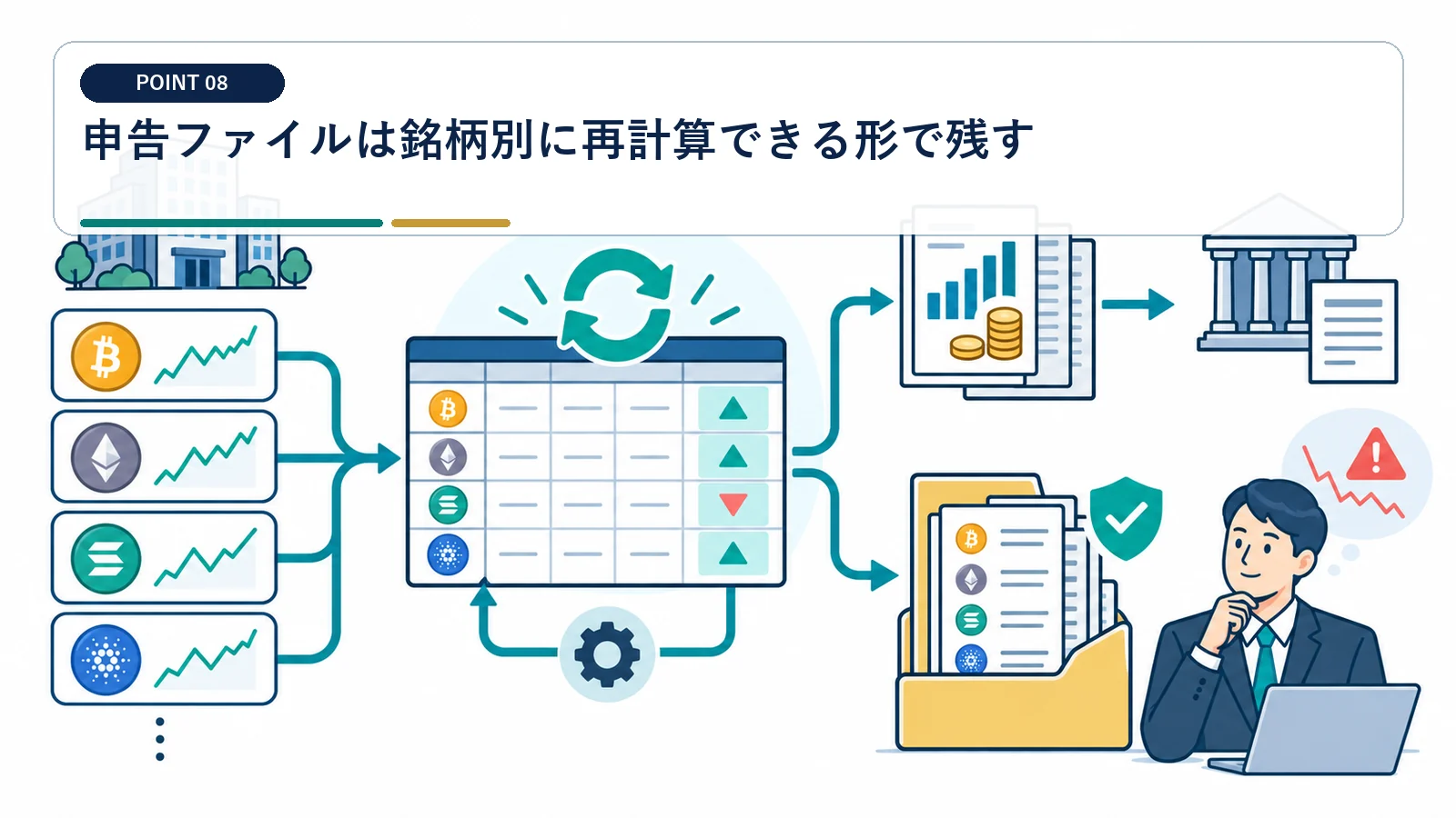 申告ファイルは銘柄別に再計算できる形で残す