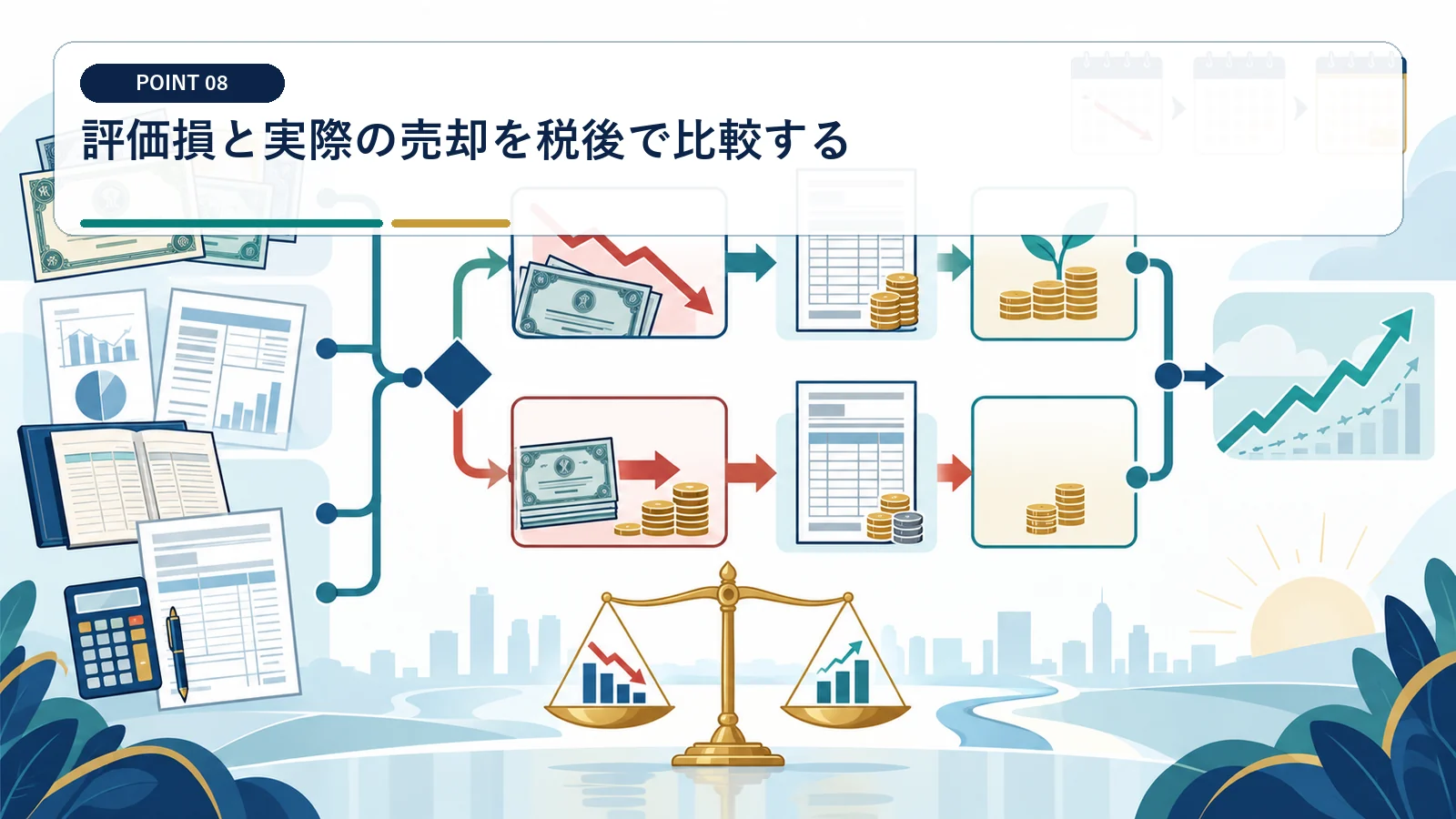 評価損と実際の売却を税後で比較する
