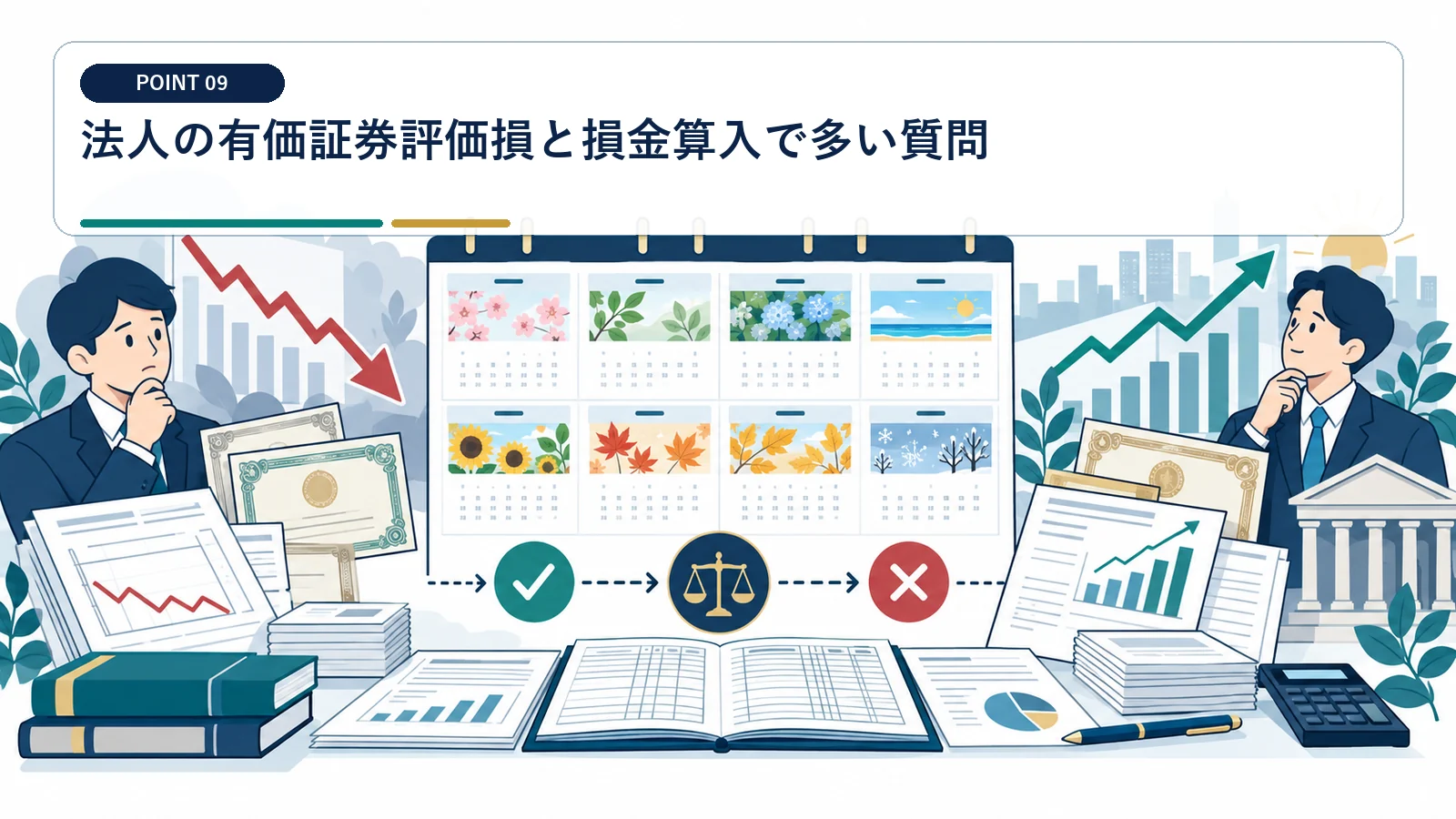 法人の有価証券評価損と損金算入で多い質問