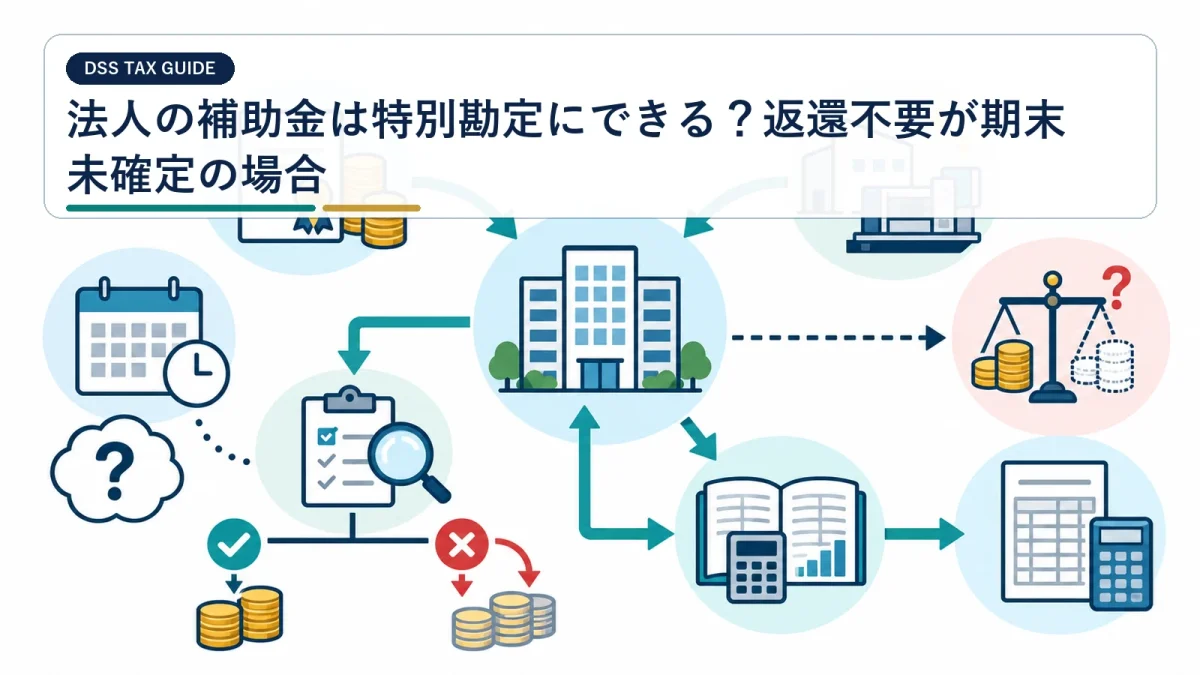 法人の補助金は特別勘定にできる？返還不要が期末未確定の場合