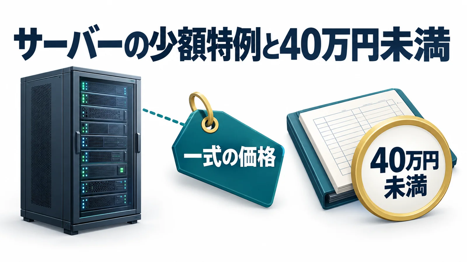 サーバーの少額特例と40万円未満：40万円未満・一式の価格