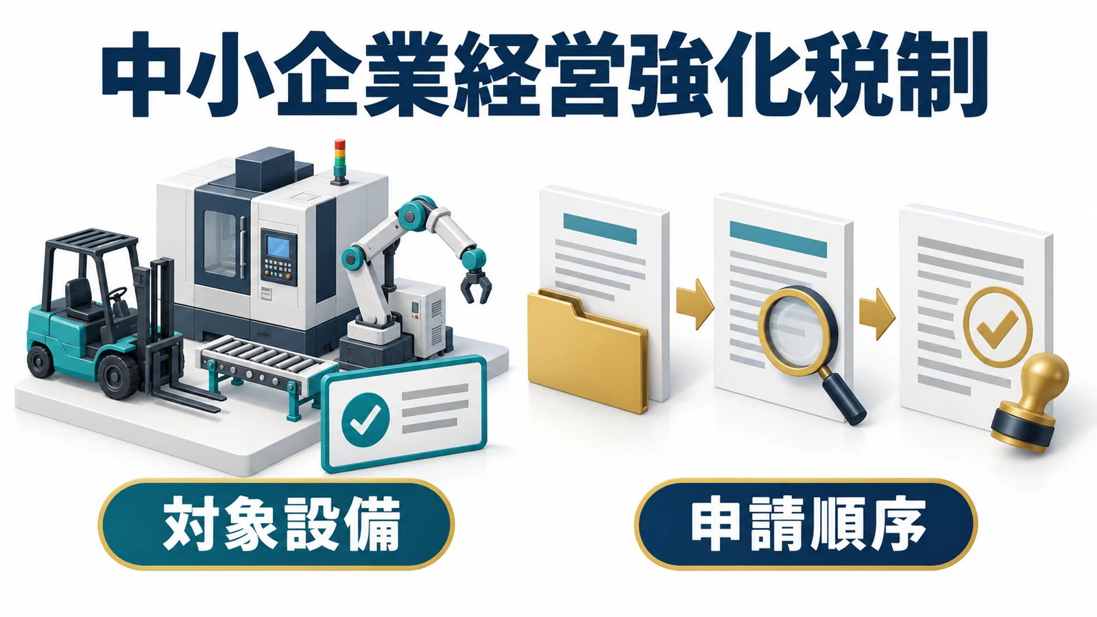中小企業経営強化税制：対象設備・申請順序
