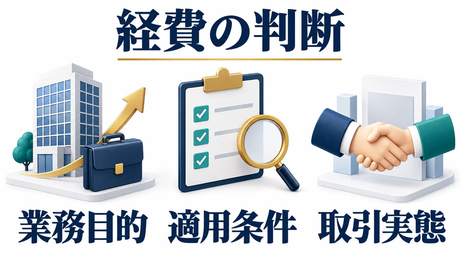 経費の判断:業務目的・適用条件・取引実態