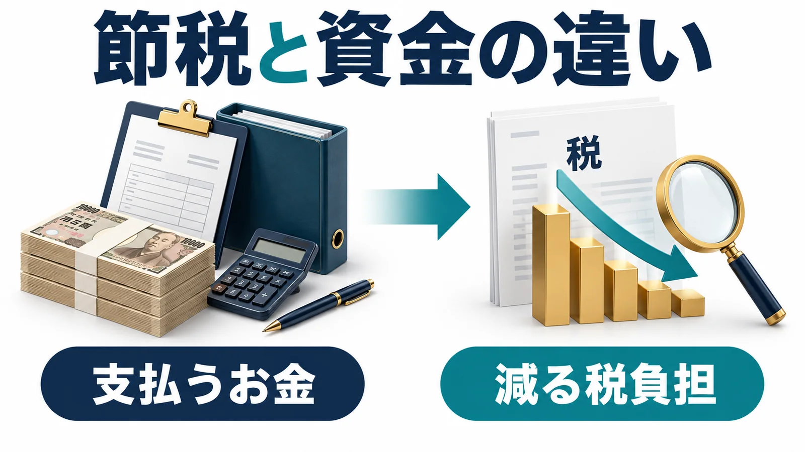 節税と資金の違い:支払うお金・減る税負担