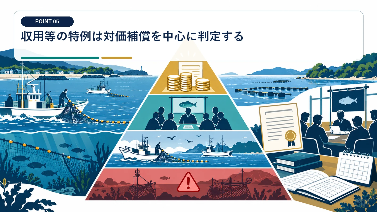 収用等の特例は対価補償を中心に判定する