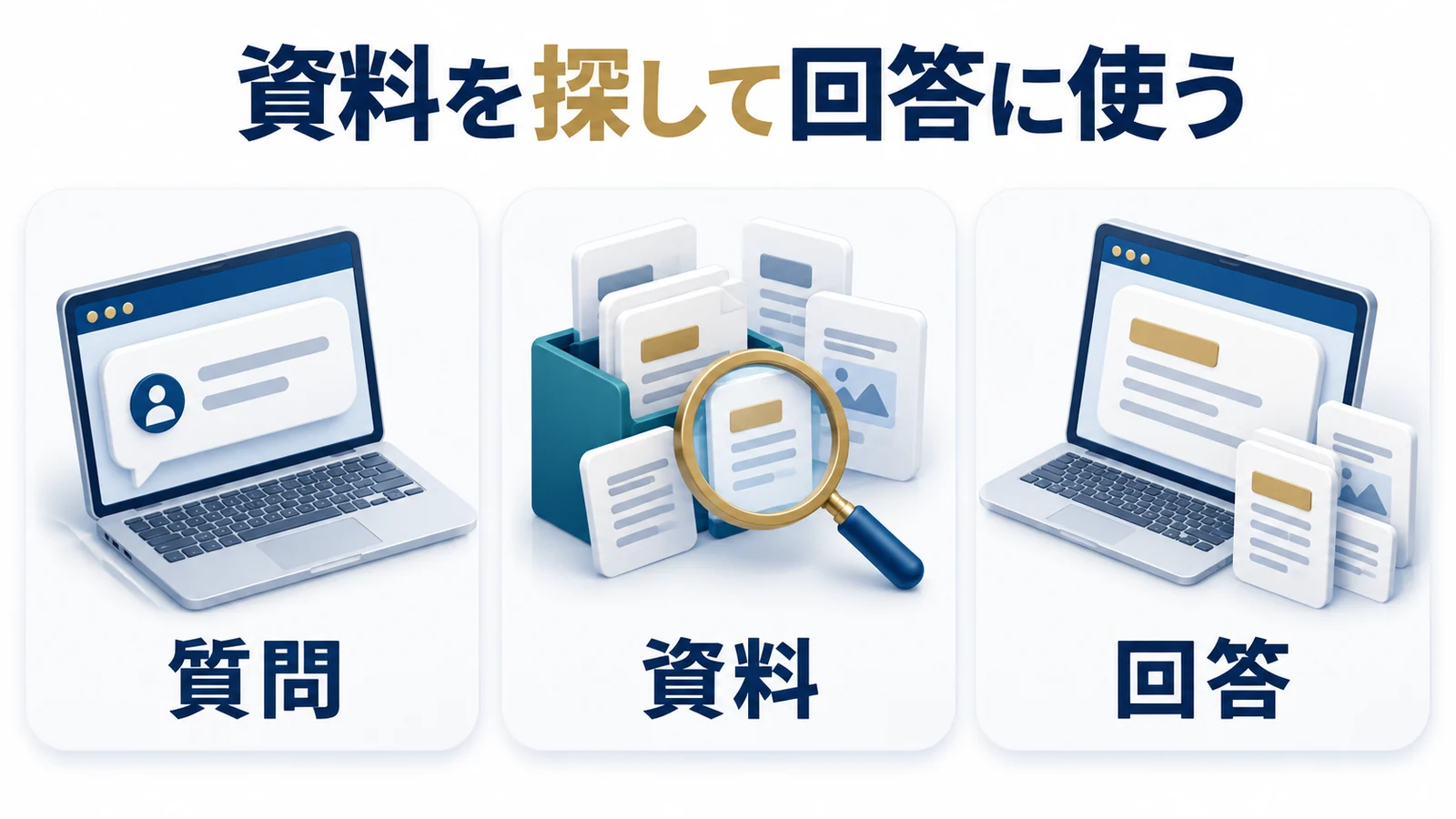 質問に関係する資料を探して回答に使う仕組み