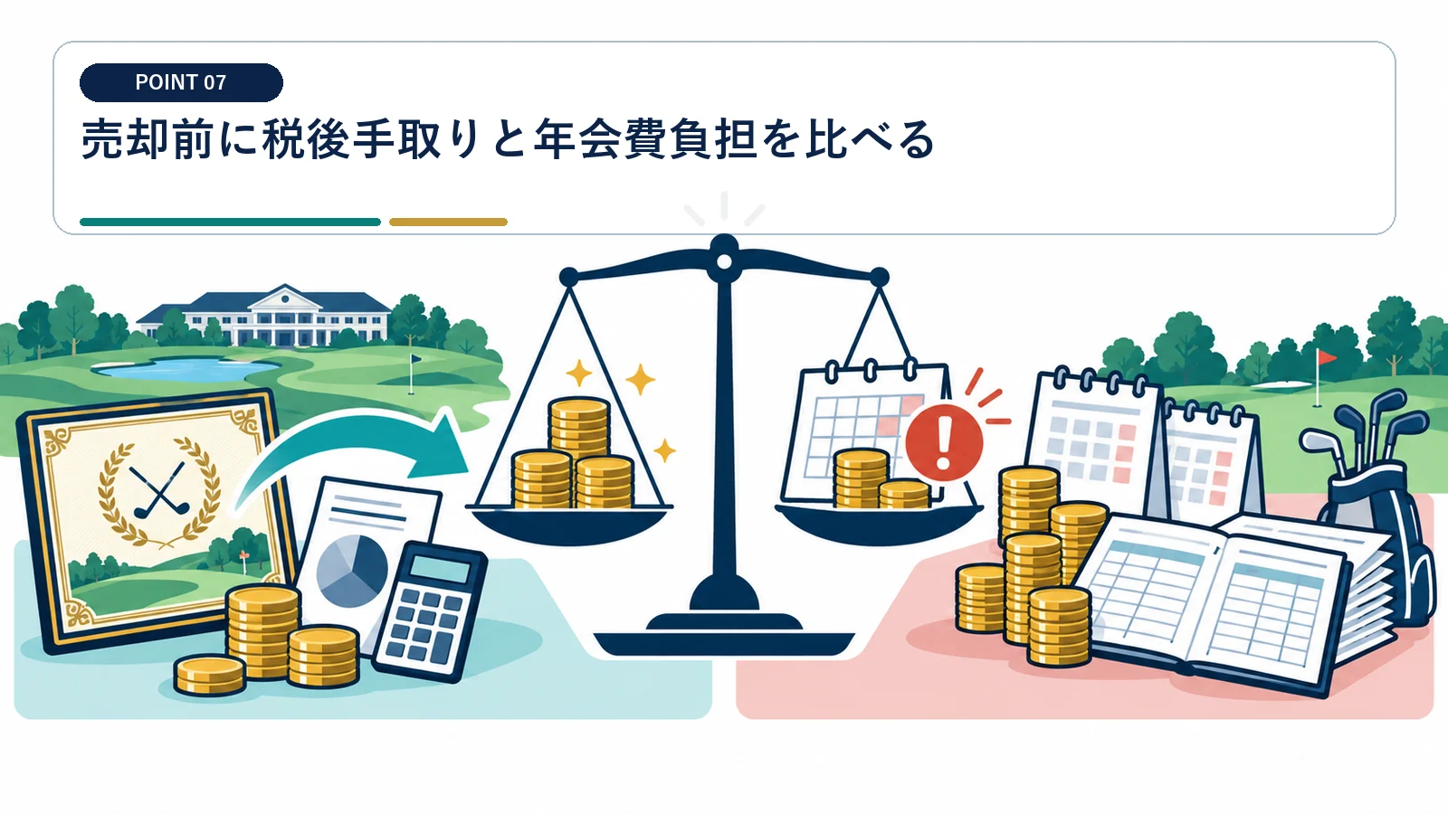 売却前に税後手取りと年会費負担を比べる