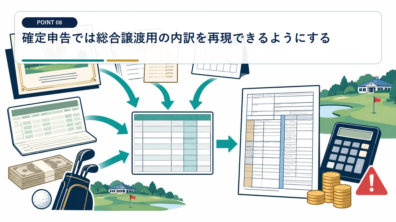 確定申告では総合譲渡用の内訳を再現できるようにする