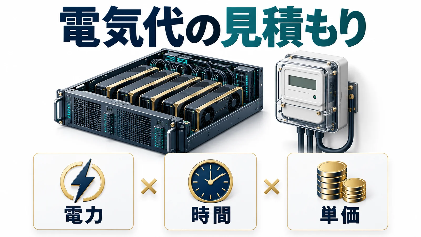 サーバーの電気代を電力と時間と単価から見積もる