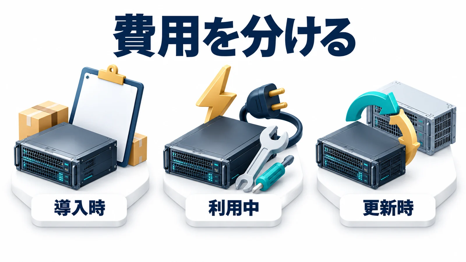 導入時・利用中・更新時に分ける費用