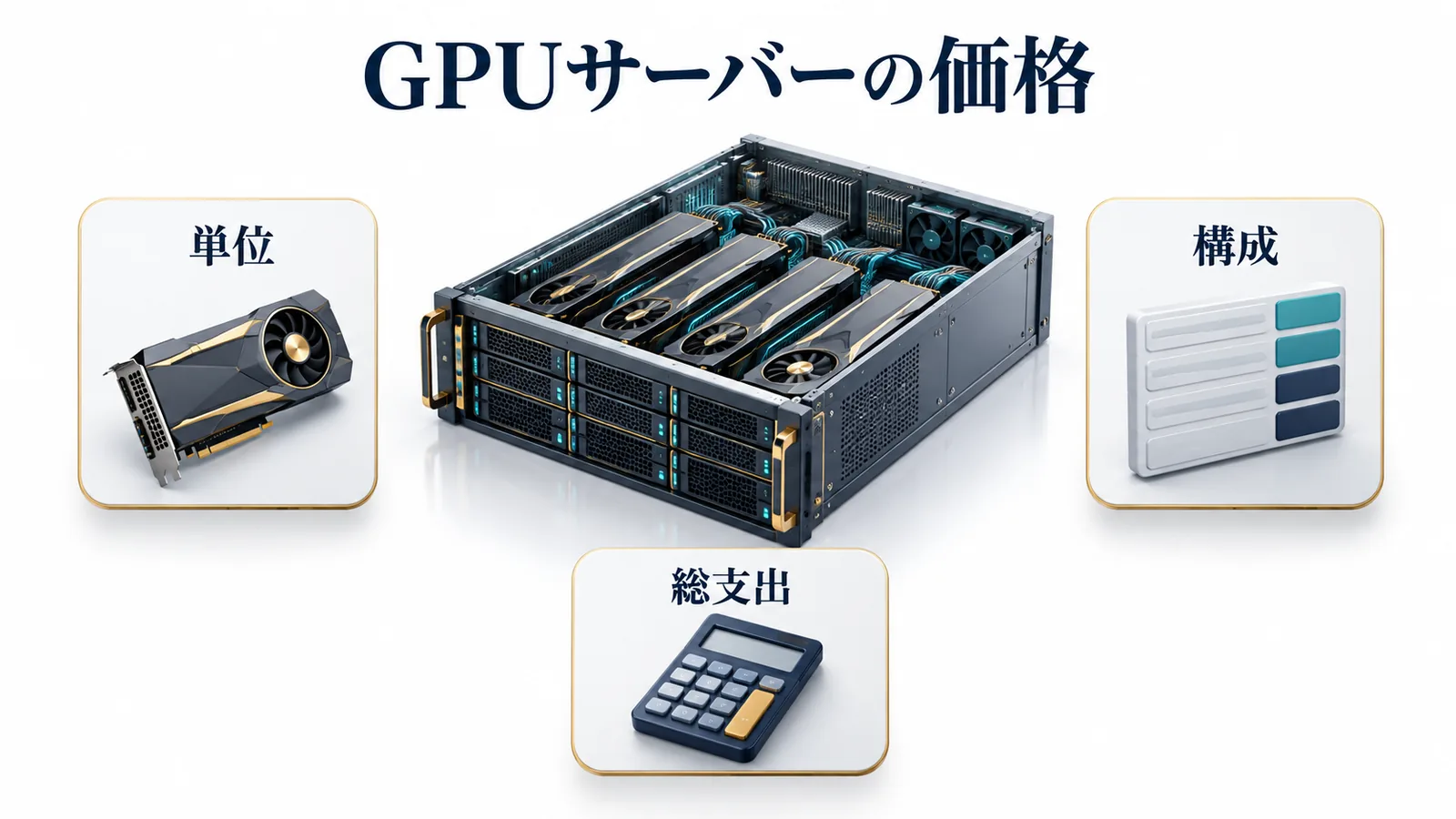 GPUサーバー価格を単位・構成・総支出に分けて確認