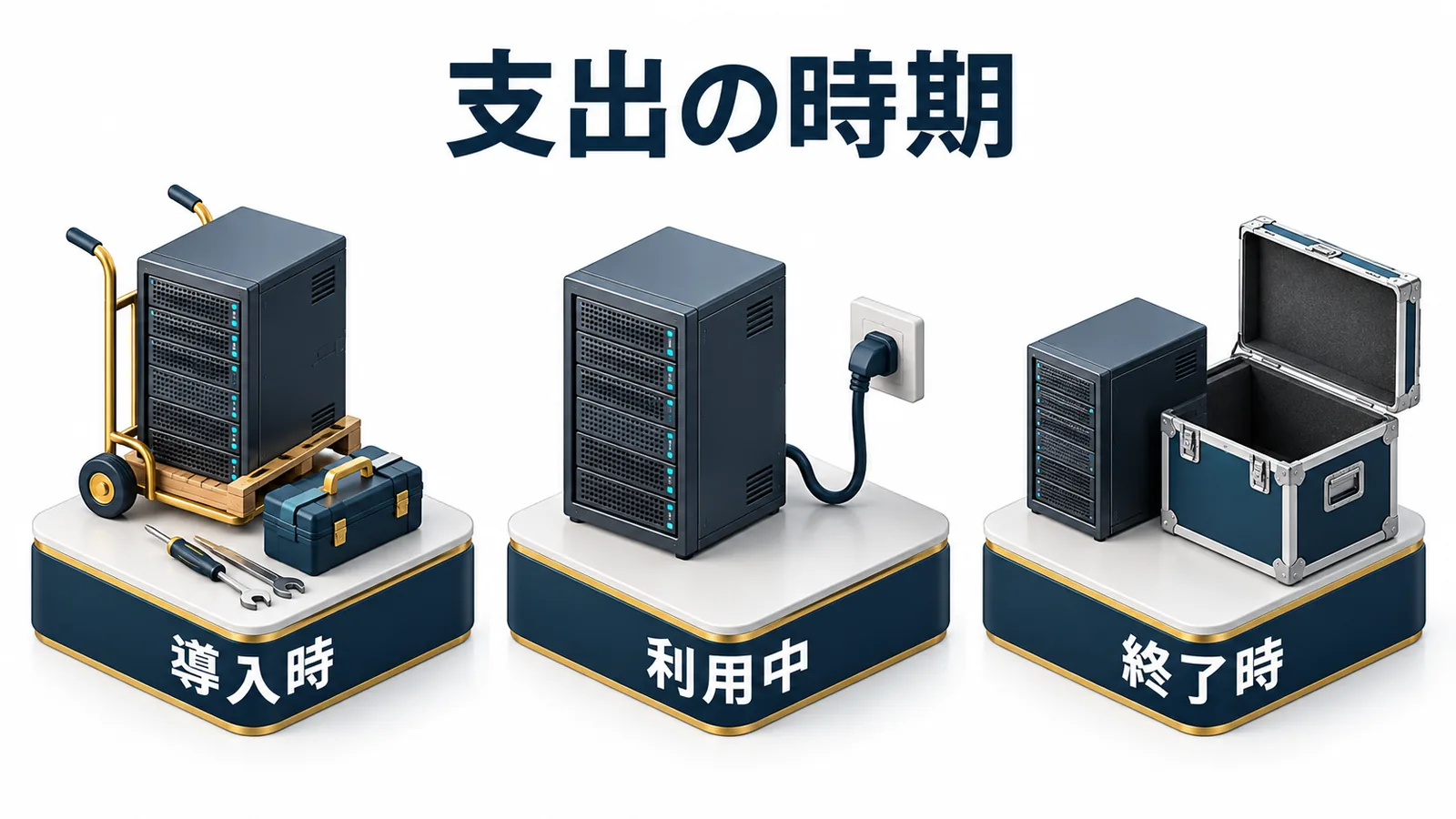 導入時と利用中と終了時に分ける支出