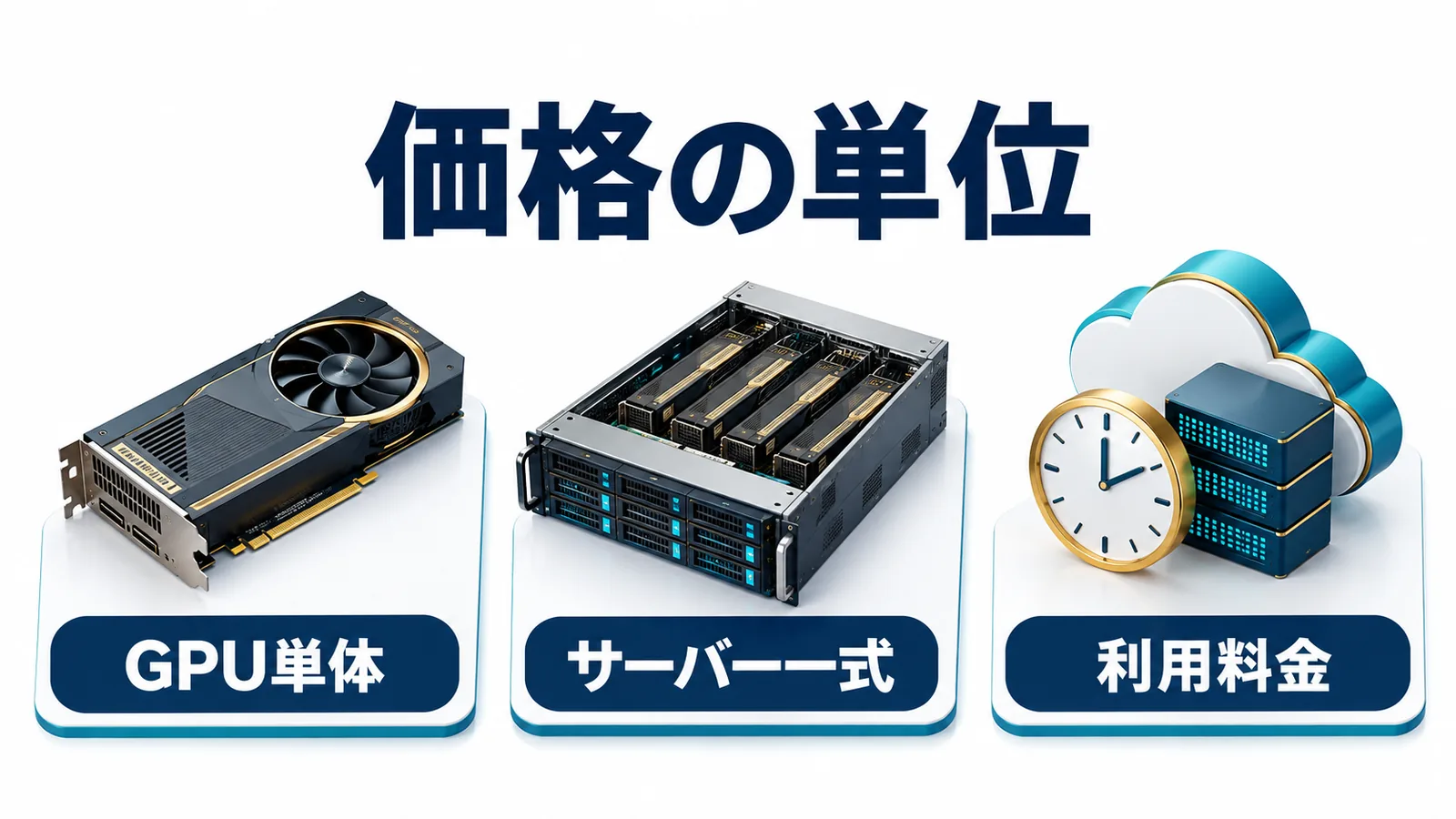 GPU単体とサーバー一式と利用料金の区別