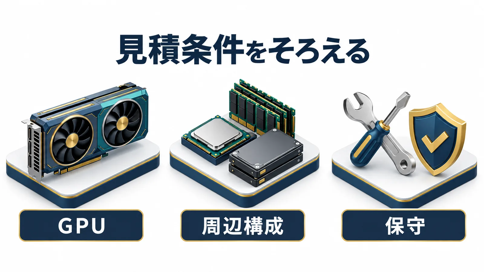 GPUと周辺構成と保守の見積条件