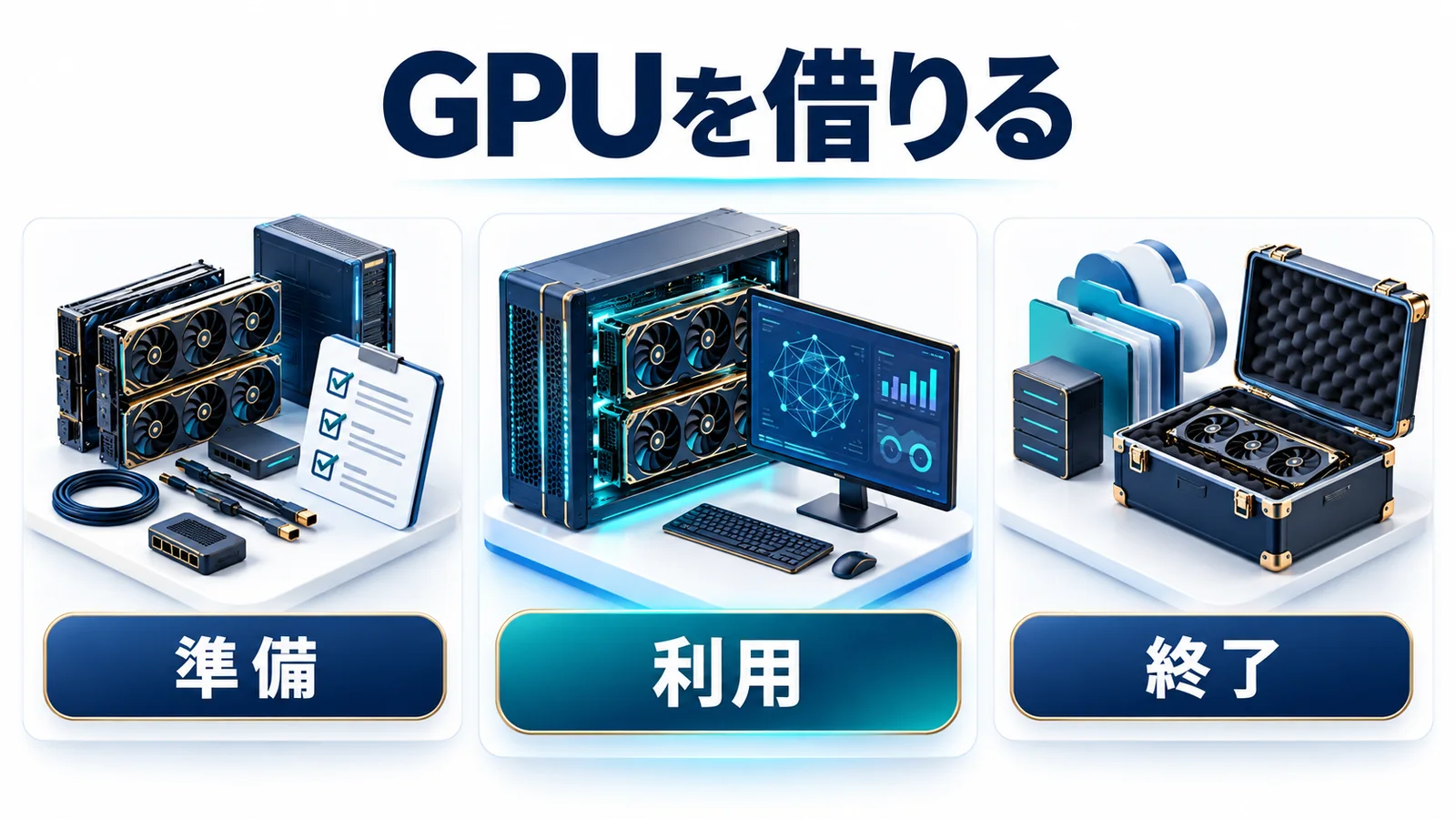 GPUを借りる準備と利用と終了の流れ