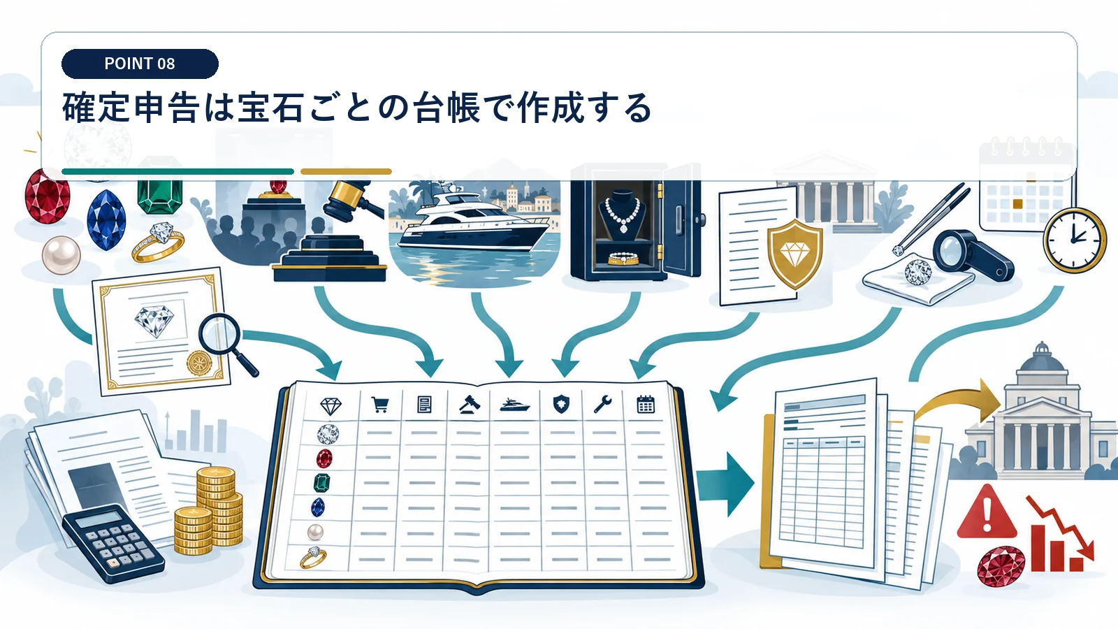 確定申告は宝石ごとの台帳で作成する