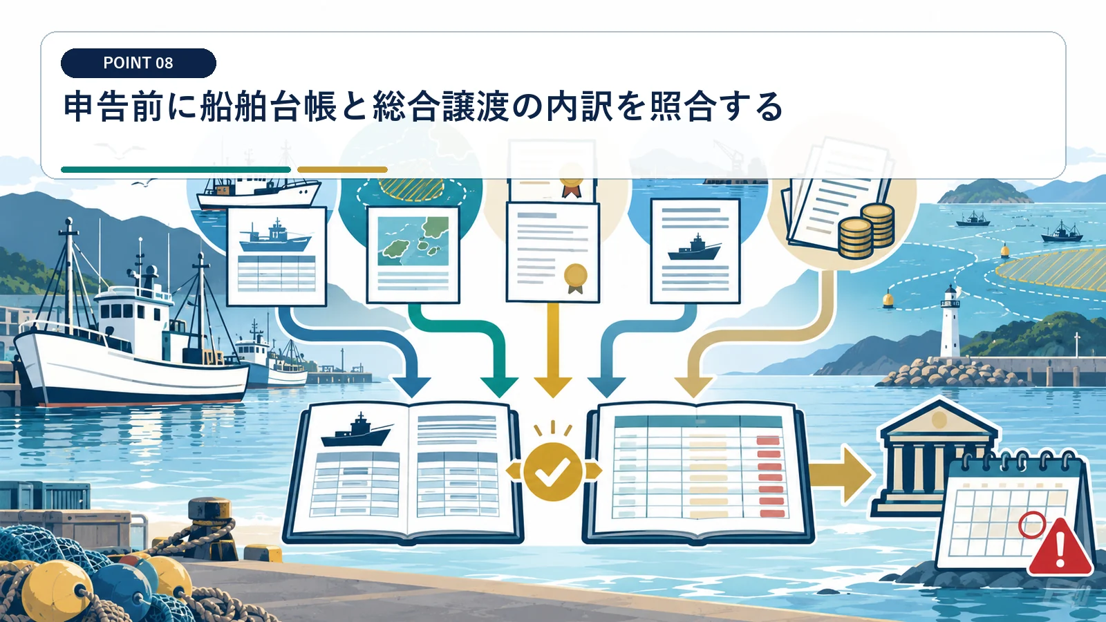 申告前に船舶台帳と総合譲渡の内訳を照合する