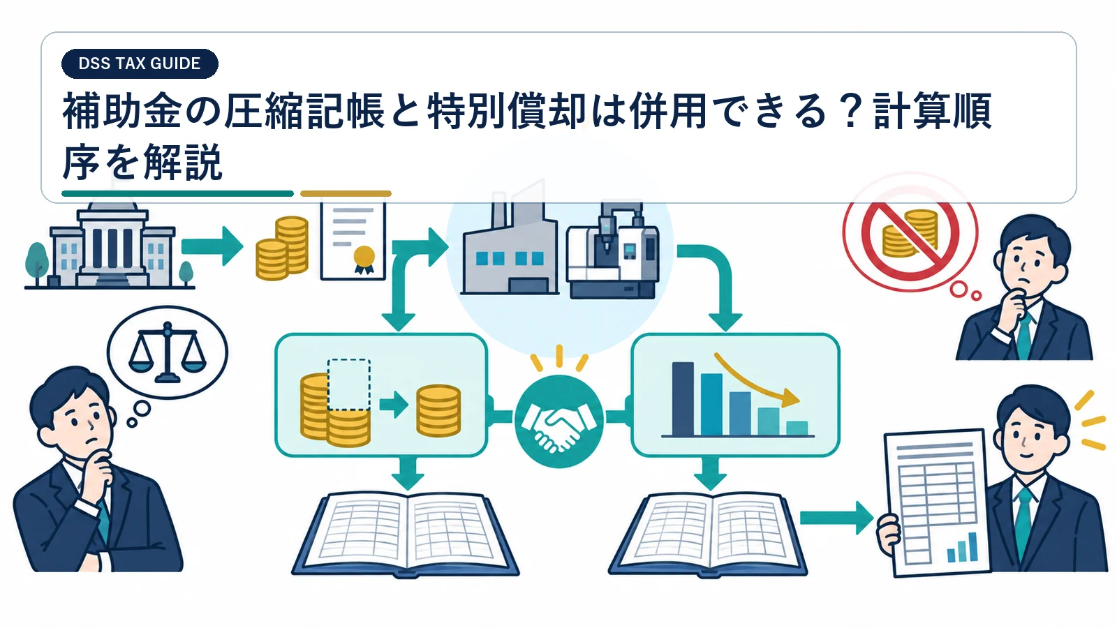 補助金の圧縮記帳と特別償却は併用できる?計算順序を解説