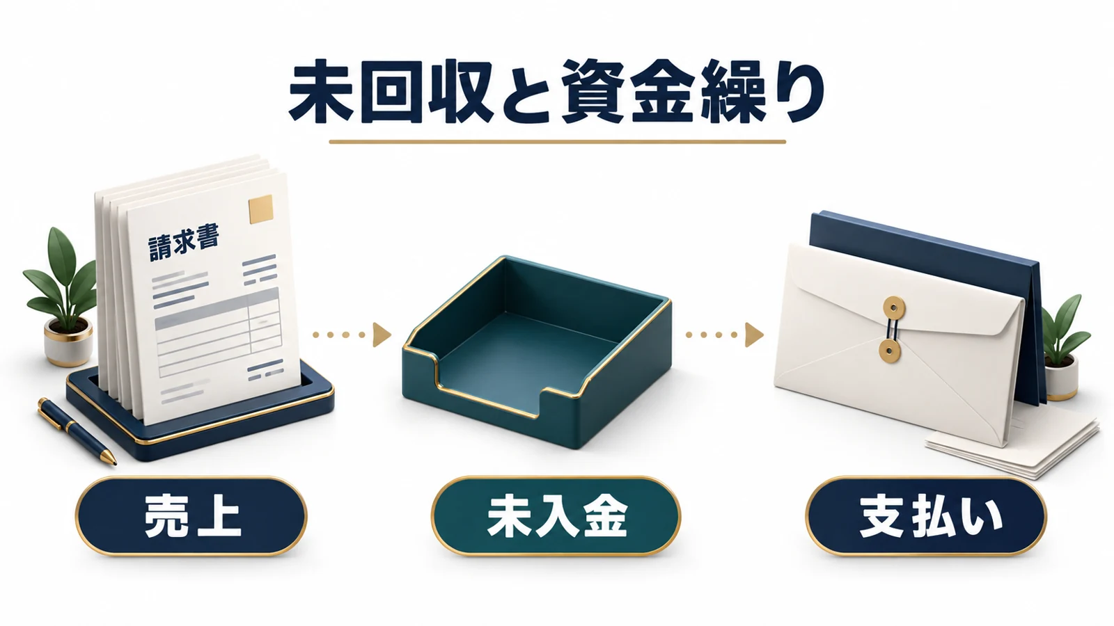 未回収と資金繰り：売上・未入金・支払い