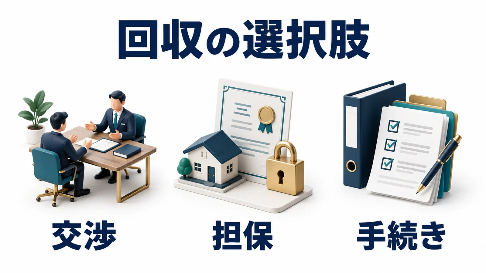 回収の選択肢：交渉・担保・手続き