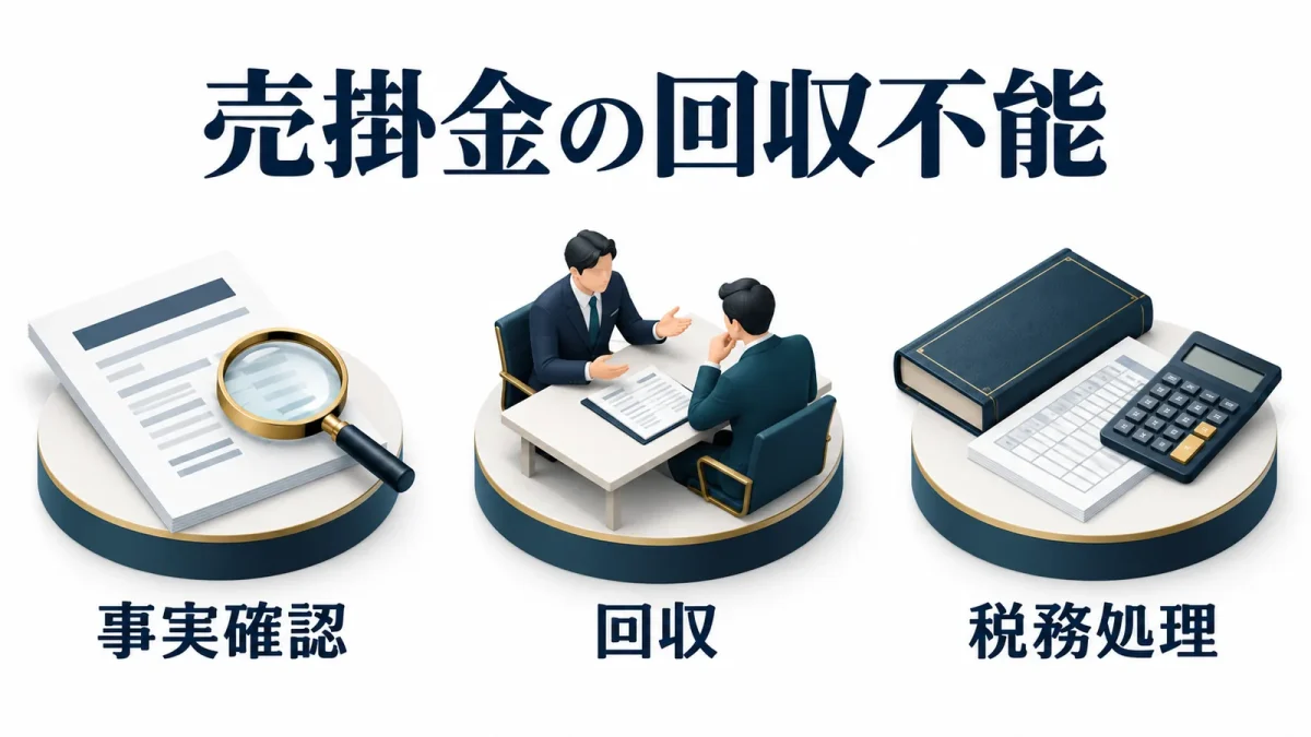 売掛金の回収不能：事実確認・回収・税務処理