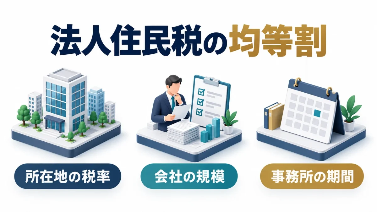 法人住民税の均等割の会社規模と期間と所在地