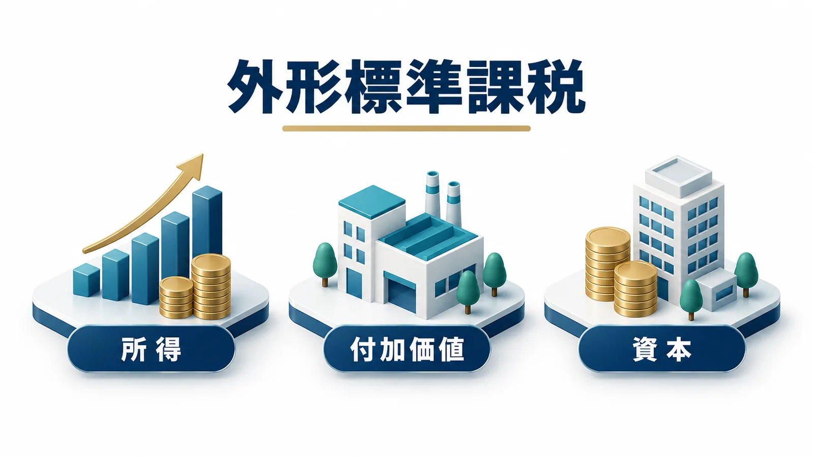 外形標準課税の所得と付加価値と資本の別々の計算基礎