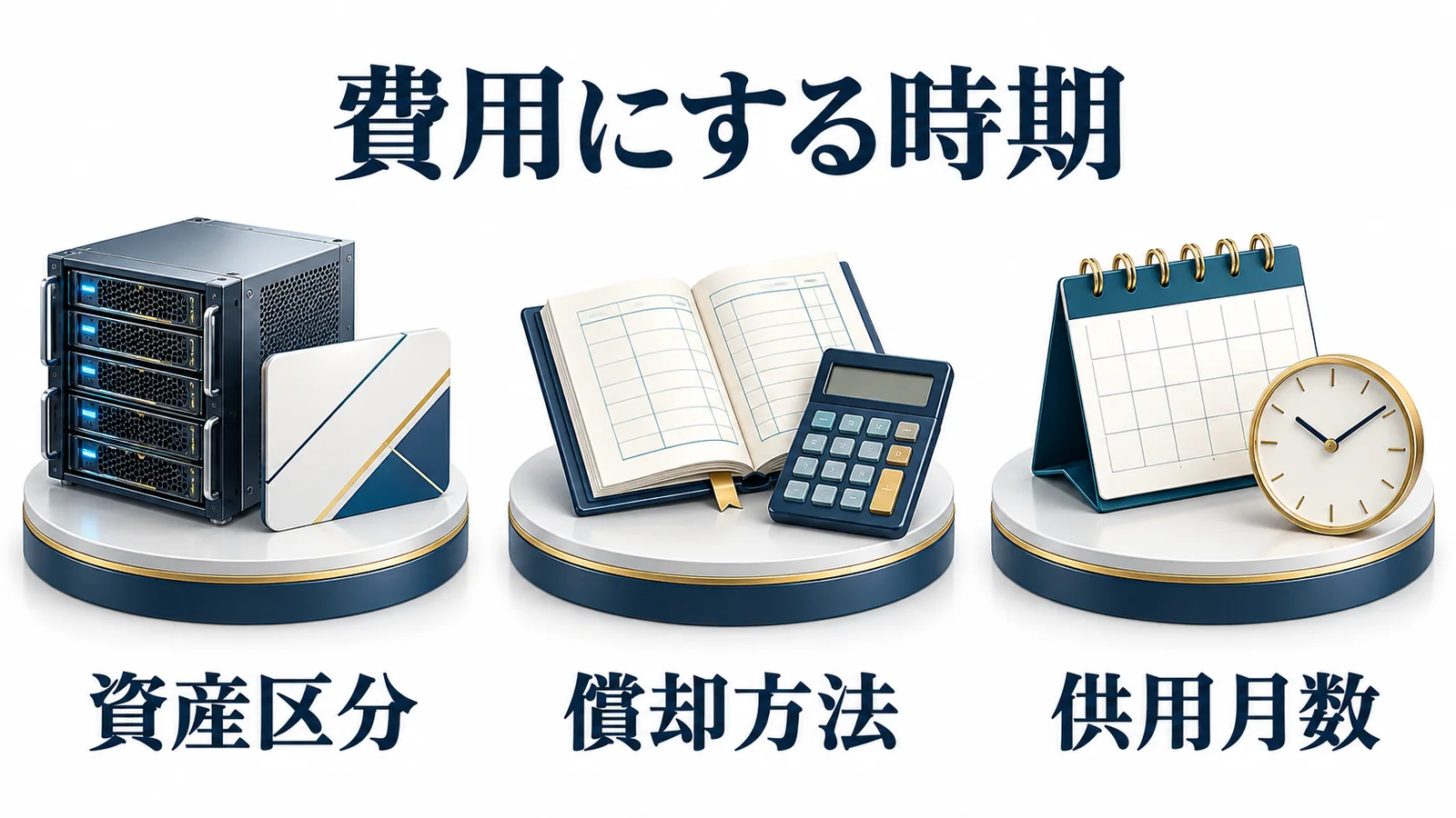 費用にする時期を資産区分と償却方法と供用月数で確認